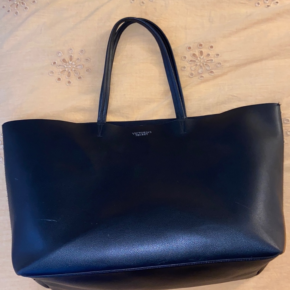 Extra large & wide Victoria’s Secret leather tote bag